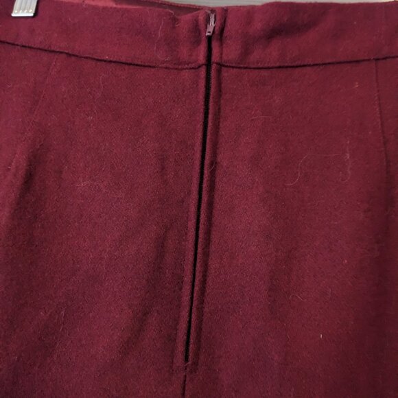 Modcloth Maroon Knee-length Wool Blend Skirt - Size L - Picture 6 of 8